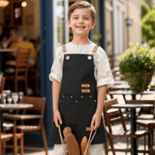 1pc Kids Multi-Pocket Apron, Canvas Apron, Waterproof And Oil-Proof, Suitable For Painting, Crafts, Household And Kitchen Use - Multicolor - View 6