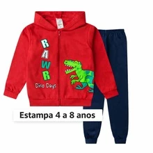 Children's/Teenagers' Winter Fleece Set (Ages 2-14) With Zipper And Hood - Merah - View 3