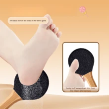 1pc Round Foot File, Foot Scrubber Callus Remover, Gently Removes Dead Skin & Calluses On Heels, Dual-Sided Wide Grinding Surface - Black - View 3
