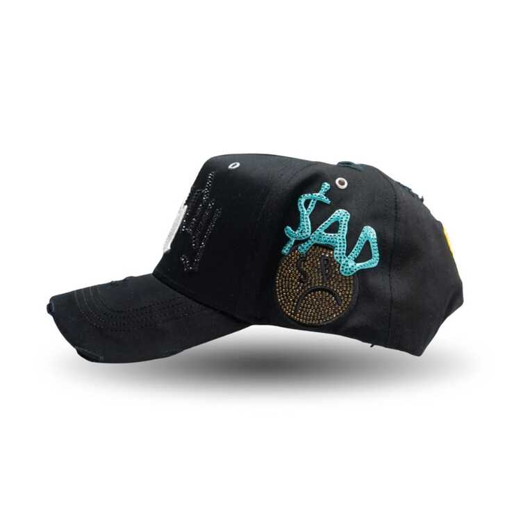 Gorra Barbas Hats Dandy Hats x Junior H/ Psicodelica Sadboyz - Negro - Añade 5