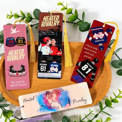 1pc Ice Hockey Love Story Bookmark, Suitable For Book Lovers, Perfect Birthday Gift For Friends And Couples, Romantic Present, Random Color And Style