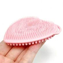 1 Set Of Double-Sided Silicone Manual Cleansing Brush, 1 Double-Sided Silicone Cleansing Brush, Heart-Shaped Manual Scrub Brush For Deep Cleaning And Gentle Exfoliation, Massage Scrub Brush, Daily Pink Manual Cleansing Brush - Pink - View 12
