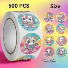 500PCS Mecha Cat Stickers Mini Rainbow Robot Theme Decorative Stickers Pixel Style Cute Mecha Scrapbooking DIY Stickers 1 Inch/2.5cm Stationery Seal Labels - Multicolor - View 6