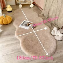 1 件柔软仿兔毛地毯，独特造型设计，1-5 厘米裁剪误差，轻便，可水洗，柔软蓬松，保暖，适合卧室床头柜和客厅装饰，室内使用及装饰，追求温暖和柔软，装饰地毯，卧室装饰，小地毯，地毯，家居装饰，客厅地毯，客厅家居装饰，毛绒地毯 - 棕色的 - 查看 6