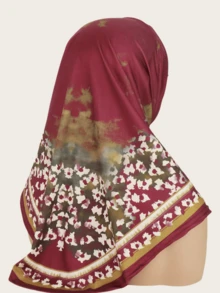 1pc Women's Printed Crystal Linen Fabric Elastic Super Soft Muslim Headscarf, Convenient Headwear,Beach,Holiday - Crystal Linen Headscarf In Multiple Colors - View 10