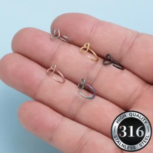 SENLANSP 2个316L不锈钢心形鼻环，简约优雅，男女通用20G鼻钉，适合日常佩戴、派对和送礼。 - 鼻環 - 查看 2