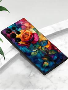 1个彩色玫瑰花保护壳，黑色TPU软壳，防刮防震，兼容华为荣耀、Galaxy A04e/A05s/A13/A14/A15/A34/A35/A50/A52/A53/A54/S21/S22/S23/S24/S25/S25 Ultra/S25 FE/S26/S26 Plus/S26 Ultra/S26 Edge、6A/7A/8A、12T/13T/14T - 黑色 - 查看 6