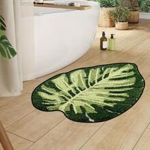 1pc Leaf Pattern Plush Thickened Carpet, Warm Fuzzy Rug For Autumn/Winter, Decorative Floor Mat For Bedroom, Living Room, Home Decor, Washable - Multicolor - View 5