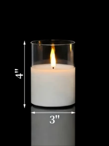 2pcs LED Flameless Candles, Flickering LED Pillar Candles, Upgraded Water Drop Wick, Battery Powered Electronic Candles With Remote Control Timer, Suitable For Dining Table Centerpiece, Wedding, Garden, Holiday Party - Transparent - View 14