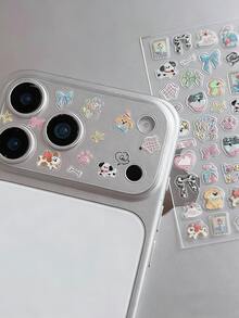 可爱镜头保护膜 1 片装 创意 DIY 镜面保护膜贴纸 适用于 11 Pro/ 12 Pro/13 Pro/14 Pro/15 Pro/16 Pro/17 Pro 手机镜头膜和手机壳 春季礼物 - 彩色 - 查看 9