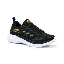 Women's Modern Lightweight Comfortable Athletic Shoes For Walking And Training - 黑/金 - 查看 3