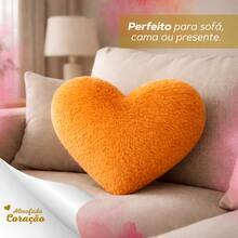 Plush Heart Pillow Various Colors Silicone - Orange - View 2