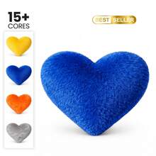 Plush Heart Cushion In Various Colors, Silicone, For Sofa, Bedroom, Royal Blue - Royal Blue - View 6