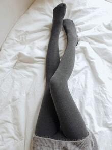 春秋季日式针织麻花灰黑色打底裤，薄款无缝高腰条纹针织紧身裤（女款） - 彩色 - 查看 13