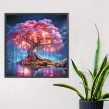 Bộ tranh đính đá chủ đề Cây Sự Sống màu hồng mới, 1 bức, tranh khảm đá pha lê tròn 5D tự làm, thích hợp làm quà tặng thủ công, trang trí phòng khách, phòng ngủ, quà tặng Ngày của Cha, Ngày của Mẹ, đám cưới, Ngày Quốc tế Lao động, Lễ Phục Sinh, Giáng Sinh, Ngày Valentine, không khung. - Xem 11