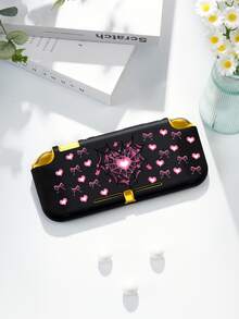 1个粉色爱心蜘蛛网图案Switch保护套/收纳袋，适用于Switch2 (2025)/Switch OLED/Switch NS/Lite，新款第二代Switch游戏配件保护套，加长电池版游戏机配件保护套，送给Switch玩家的最佳礼物 - 彩色 - 查看 6