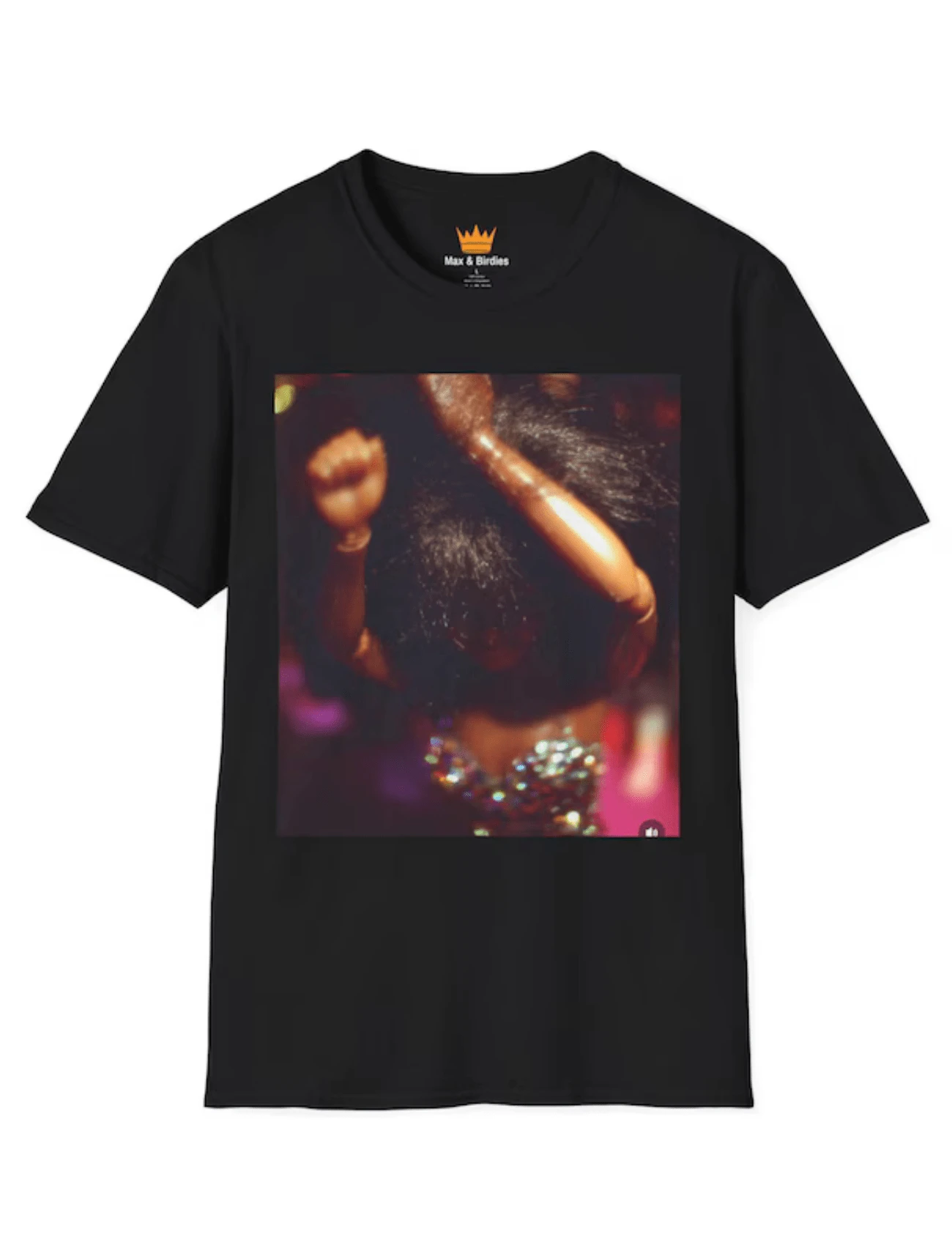 Afro Dance Doll T-Shirt Retro Funk Party Graphic - màu đen - Xem 1