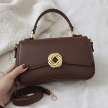 Elegant Structured Women's Handbag With Removable Strap. Made Of Premium Synthetic Leather. - 咖啡 - 查看 6