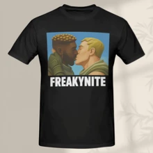 Men's T-Shirt Freakynite Parody Brainrot Joke Meme Vintage Cotton T-Shirt Short Sleeve T-Shirt Round Neck Clothing Plus Size - 黑色 - 查看 1