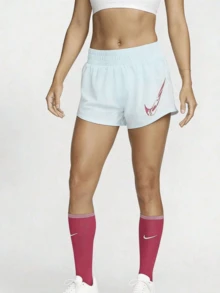 Pantalones cortos de media altura anti-rozaduras para atletismo Nike, Mujeres, FV6365, Azul Claro - Azul claro - Ver 1