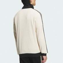 adidas originals 三葉草系列服 WAFFLE BBTT條紋經典復古立領運動休閒拉鍊長袖夾克 男女同款 奇妙白 - 白色 - 查看 4