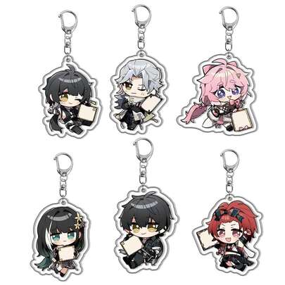 Romantic Game Wuthering Waves Acrylic Cartoon Q-Version Character Keychain Backpack Decorative Accessories Gift Collection
