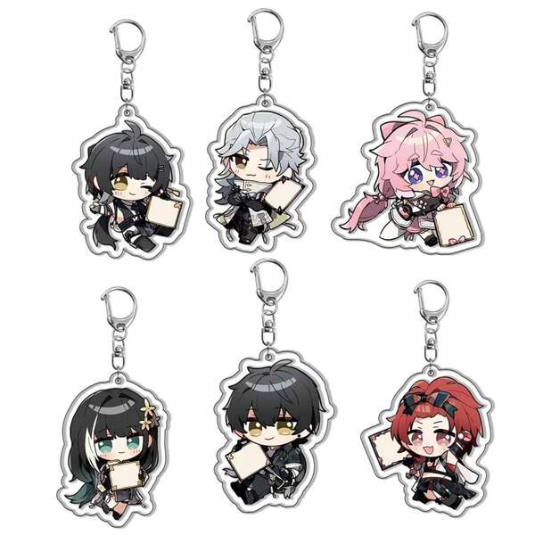 Romantic Game Wuthering Waves Acrylic Cartoon Q-Version Character Keychain Backpack Decorative Accessories Gift Collection