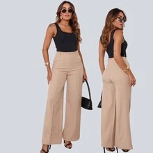Women's High-Waisted LuisTwill Formal Pantaloons - Beis - Ver 4