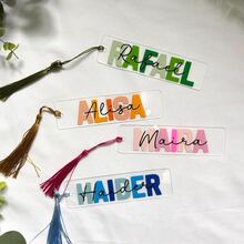 Dấu trang acrylic cá nhân hóa, Dấu trang tùy chỉnh, Quà tặng cá nhân hóa, Quà tặng kỷ niệm, Dấu trang tên, Dấu trang, Dấu trang acrylic, Dành cho người yêu sách, Dấu trang mini, Dấu trang nhỏ - trắng - Xem 3