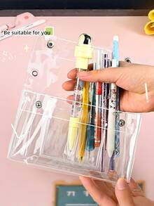 四层PVC透明化妆包，旅行洗漱包，多功能学生铅笔盒 - 多色 - 查看 2