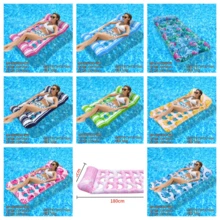 1pc Printed Inflatable Lounger Hammock, Inflatable Float, Pool Float, Beach Essential - Water Rest Area - View 10