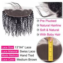 Deep Wave 13x4 Lace Frontal Ear To Ear & Transparent Swiss 4*4 Closure Pre Plucked Remy Human Hair For Black Women - Natural Black - View 6