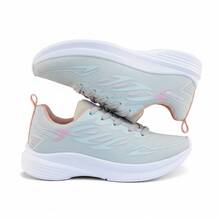 Women's Comfortable, Lightweight, Breathable Athletic Shoes For Gym And Walking - Abu-abu/Merah Muda - View 5