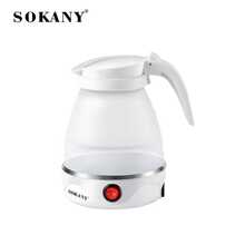 Ấm đun nước điện gấp gọn SOKANY 09089, ấm đun nước điện du lịch di động, dung tích 600ml, công suất 600W, làm nóng nhanh, thân bằng thép không gỉ 304, chất liệu silicon, có thể thu gọn và gấp lại dễ dàng, nhẹ và di động, thích hợp cho du lịch, công tác và ký túc xá. - trắng - Xem 12