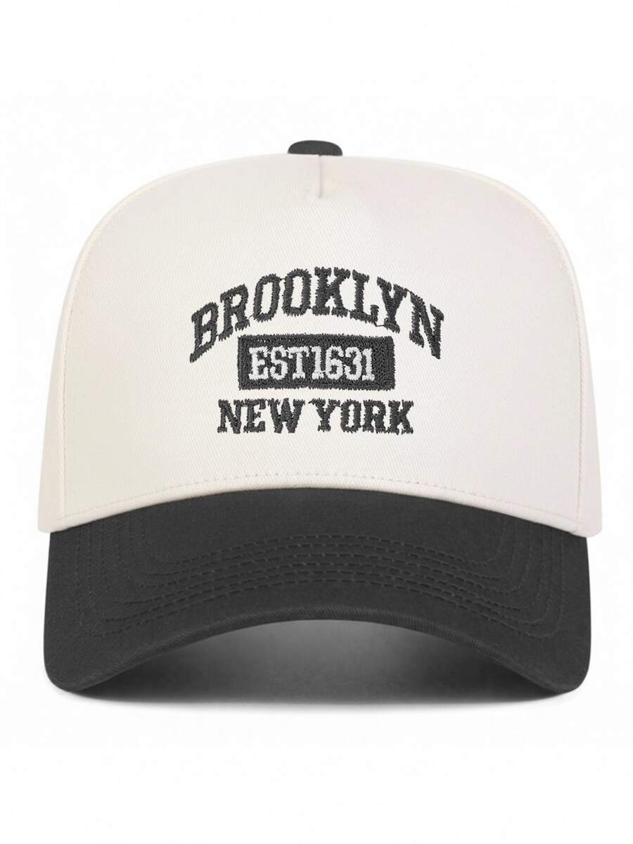 BONNY BOOM 1顶绣有“BROOKLYN NEW YORK”字样的撞色棒球帽/卡车帽，适合海滩、钓鱼、派对、高尔夫、乡村风格等场合，可作为礼物送给朋友，春夏秋冬四季皆宜，也适合度假、旅行等场合。