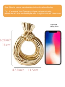 O sticlă decorativă din rășină aurie, în formă de arbore al vântului, perfectă pentru decorarea mesei moderne de acasă, cu un stil boem nordic minimalist, ideală pentru expunerea florilor de pampas și împodobită cu un model unic de fundă. - C - Vizualizare 6
