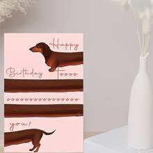 Sausage Dog Birthday Card - Very Interesting Cartoon Design, With Envelope, Perfect Gift For Pet Owners And Dog Lovers - Multicolor - View 4