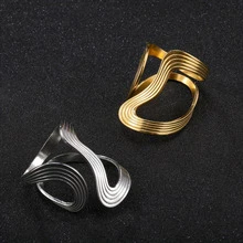 1 pièce Anneau asymétrique en acier inoxydable, épais et résistant à la décoloration, convient pour un port quotidien - A - Voir 3