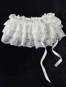 1pc Women'S Lace Butt Skirt Lace Hem Lining Bottom Skirt Stackable Strap Mini Skirt - White - View 11