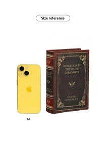 1 pezzo/2 pezzi/3 pezzi Organizer da scrivania decorativo a forma di libro classico in legno e PU, scatola portaoggetti, scatola per gioielli, scomparto segreto nascosto per ricordi e regali - Multicolore - Visualizzare 5