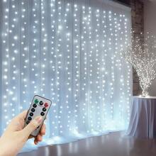 Indoor & Outdoor Decor, Valentine's Day Decor, Remote Control Curtain Lights, Holiday Lighting, Yard Decor, USB Powered Camping Decor Lights, Holiday Wreath Fairy Lights, 4 Light Colors, 8 Lighting Modes Romantic Decor Lights For Wedding Party, Room Curtain Lights, Dinner Party Decor Lights, Birthday Party Decor Lights, Christmas & Halloween Decor Lights, Garden Decor Lights - USB Curtain Light String - View 19