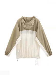 CAMEL CROWN Men's Sunscreen Clothing Summer Anti-Ultraviolet Cardigan Jacket Quick Dry Ice Silk Cool Feeling Leather Clothing Clothes - Coconut Shell Color/pepper White - View 2