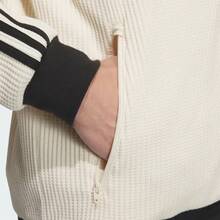 adidas originals 三葉草系列服 WAFFLE BBTT條紋經典復古立領運動休閒拉鍊長袖夾克 男女同款 奇妙白 - 白色 - 查看 6