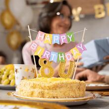 6pcs Felt Birthday Cake Toppers, Birthday Party Cake Decorative Flags, Baking Decorations, Cake Top Inserts - Multicolor - View 4