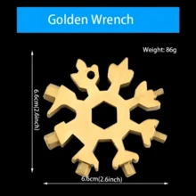 Bộ dụng cụ đa năng 18 trong 1 bằng thép không gỉ hình bông tuyết, bao gồm cờ lê lục giác, tua vít, dụng cụ mở nắp chai, thích hợp cho cắm trại ngoài trời, sửa chữa xe đạp, bảo trì hàng ngày tại nhà, dụng cụ sửa chữa đa năng di động và bền bỉ. - Nhiều màu - Xem 12