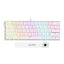 AJAZZ NK61 有线机械键盘，全彩 RGB 背光，侧边氛围灯，61 键布局，扁平线缆，支持热插拔轴体，红轴，微调卫星轴。游戏键盘，便携式键盘 - 查看 11