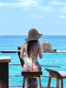 DAZY 1顶女士透气钩针草帽，沙滩旅行防晒帽，可折叠时尚多功能遮阳帽，适合户外、旅行和日常使用，春夏款 - A - 查看 2
