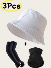 1/3件装 男女通用防晒钓鱼帽，夏季 - 彩色 - 查看 3