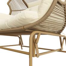 Double Garden Rocking Chair, Patio Hanging Chair, Outdoor Swing Egg Chair, Rocking Chair, Garden Swing, Balcony Swing, Wooden - Khaki - View 10
