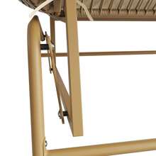 Double Garden Rocking Chair, Patio Hanging Chair, Outdoor Swing Egg Chair, Rocking Chair, Garden Swing, Balcony Swing, Wooden - Khaki - View 2